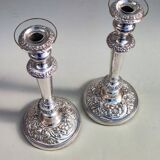 Bougeoirs en métal argenté