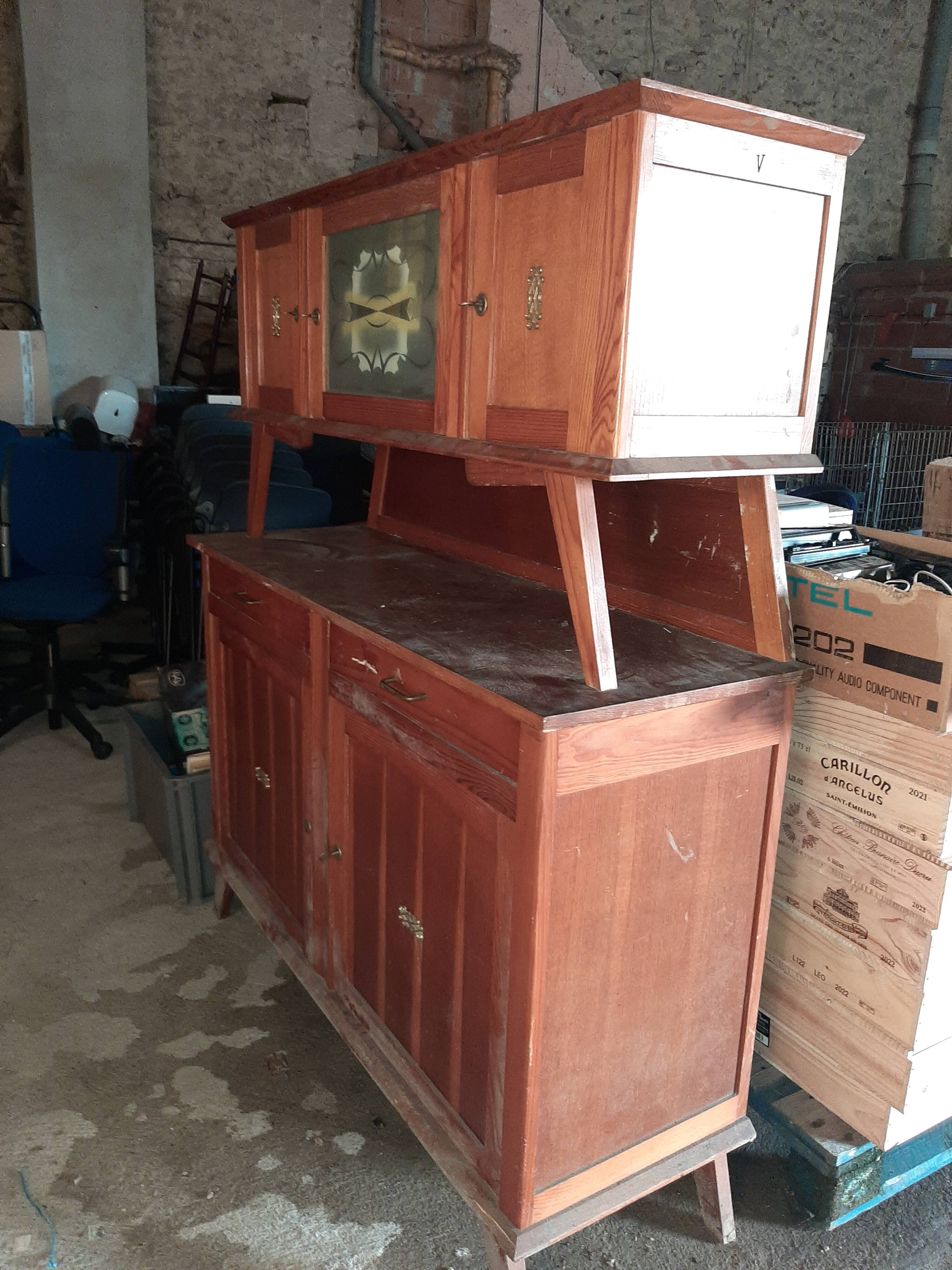 Vintage 1950s kitchen buffet - Mado style - Very good interior condition