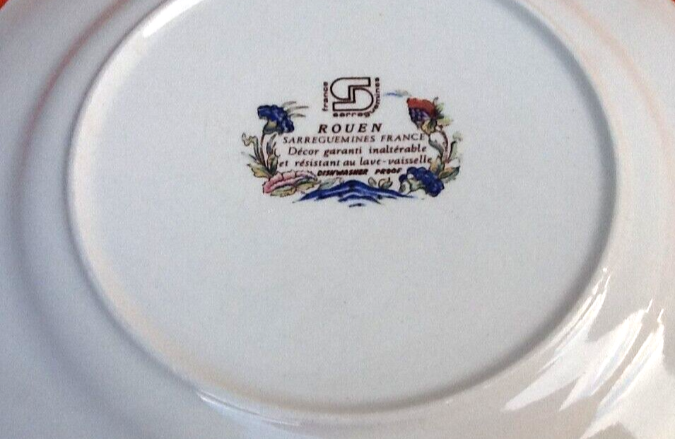 Polychrome plate Sarreguemines Rouen model