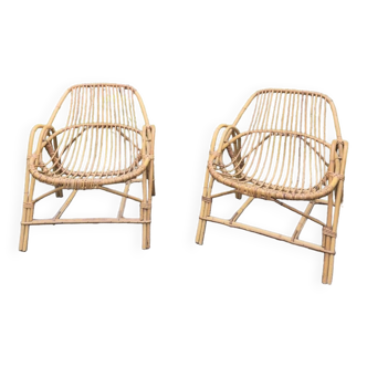 Rattan armchairs