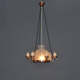 Scandinavian copper ceiling lamp with candles