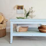 Blue square coffee table