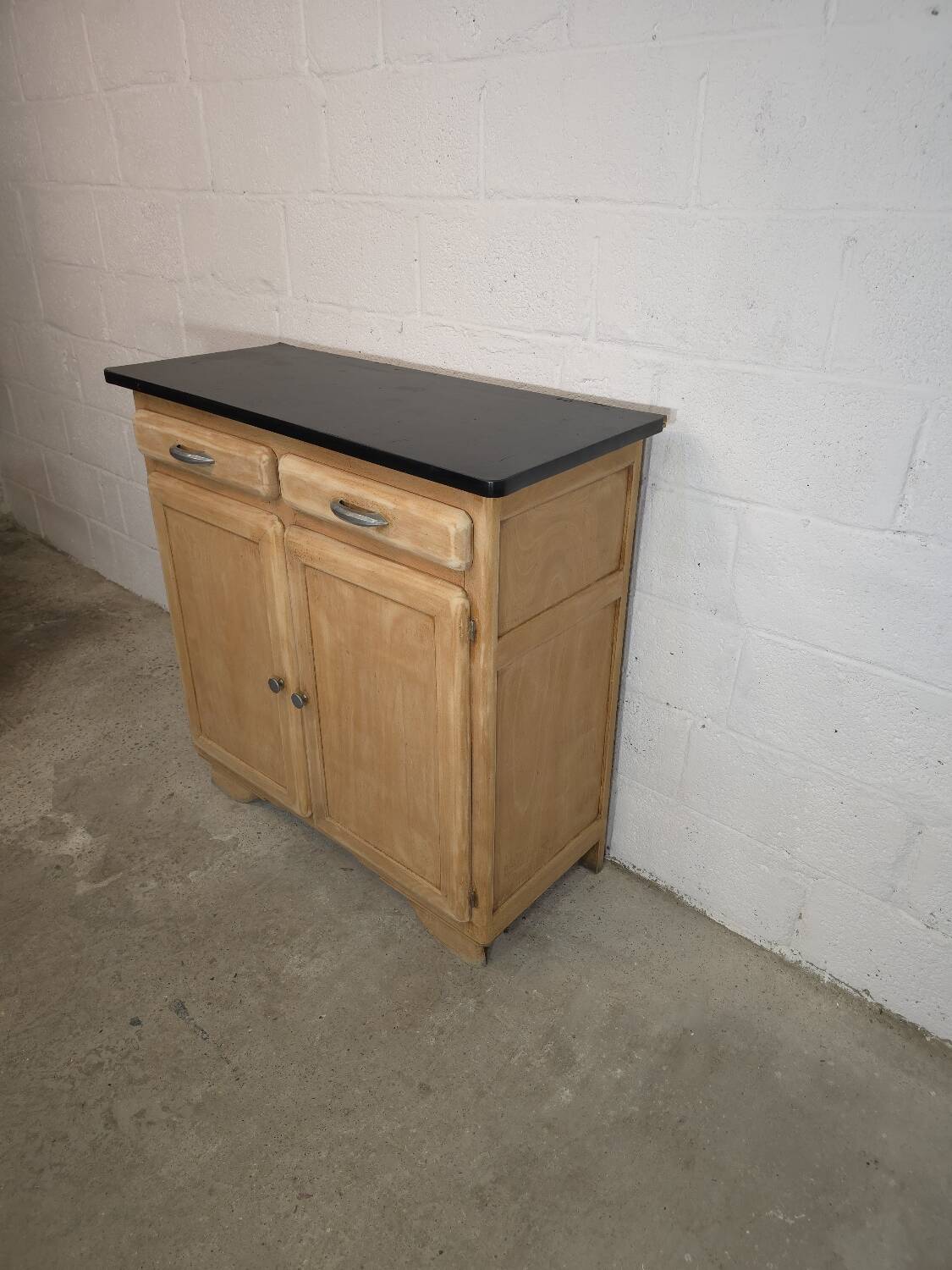 Small kitchen cabinet / small Mado sideboard in raw wood, 1950