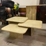 Tables basses gigognes Artelano travertin années 70