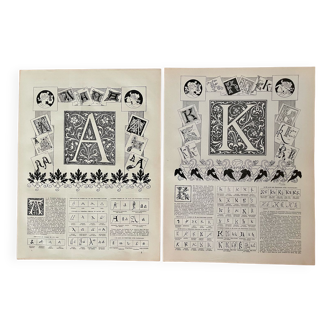 Set of 2 lithos letters