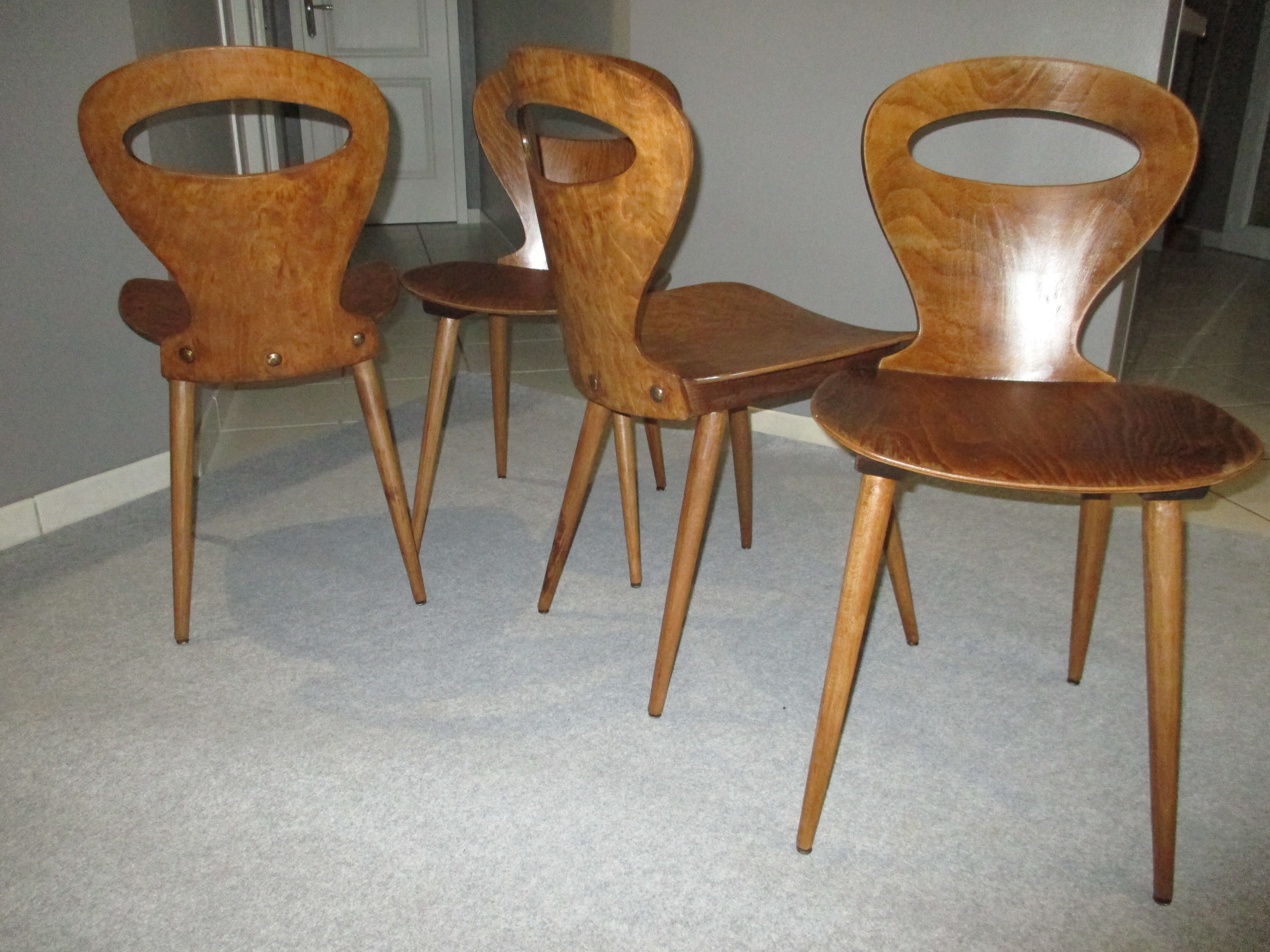 Suite 4 chairs Bistro Baumann model Ant 1960
