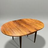 Vintage extendable round table in rosewood veneer – Ø110 cm