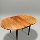 Table ronde vintage extensible en placage palissandre – Ø110 cm