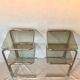 Bedside tables 70s glass and chrome