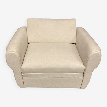 Comfortable 30's armchair light beige cream