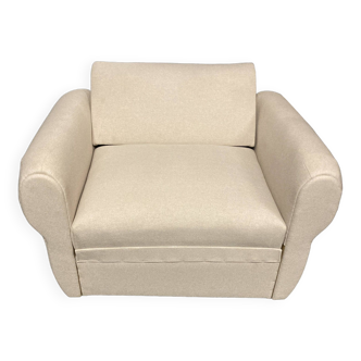 Comfortable 30's armchair light beige cream