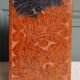 Japanese rectangular vase in Bizen stoneware.