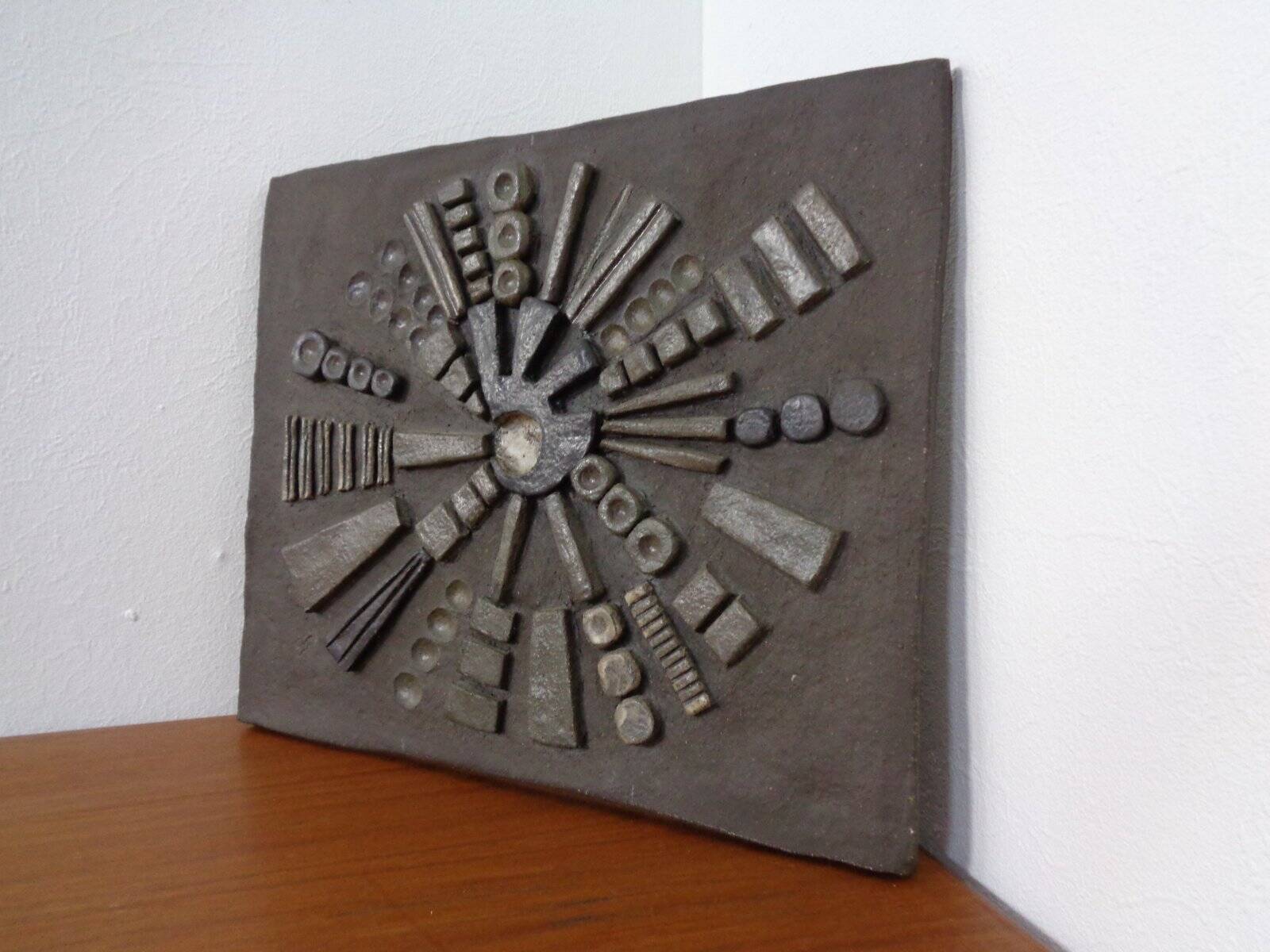 Brutalist Ceramic Wall Panel, 1960s