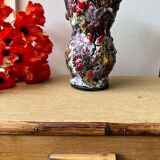 Vintage vase Vallauris volcano lava