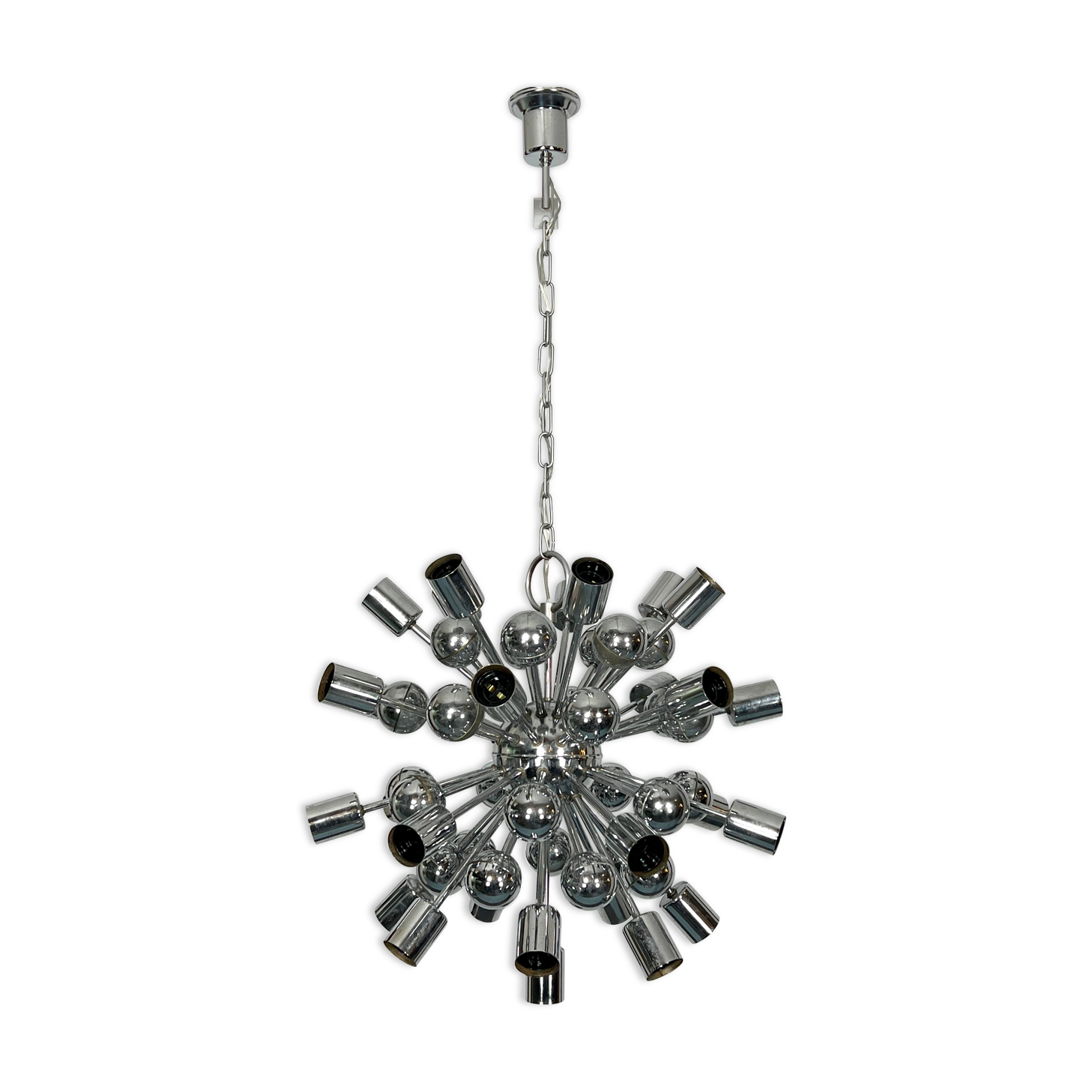 Vintage chrome sputnik by Reggiani. Italy 1970s