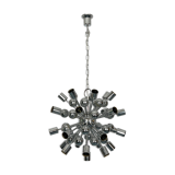 Lustre Sputnik chromé vintage par Reggiani Italie années 1970
