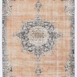 5x9 Navy Blue & Peach Oriental Persian Rug, 168x284Cm