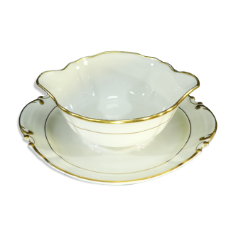 Porcelain sauciere from Limoges Bernardaud model louis xv