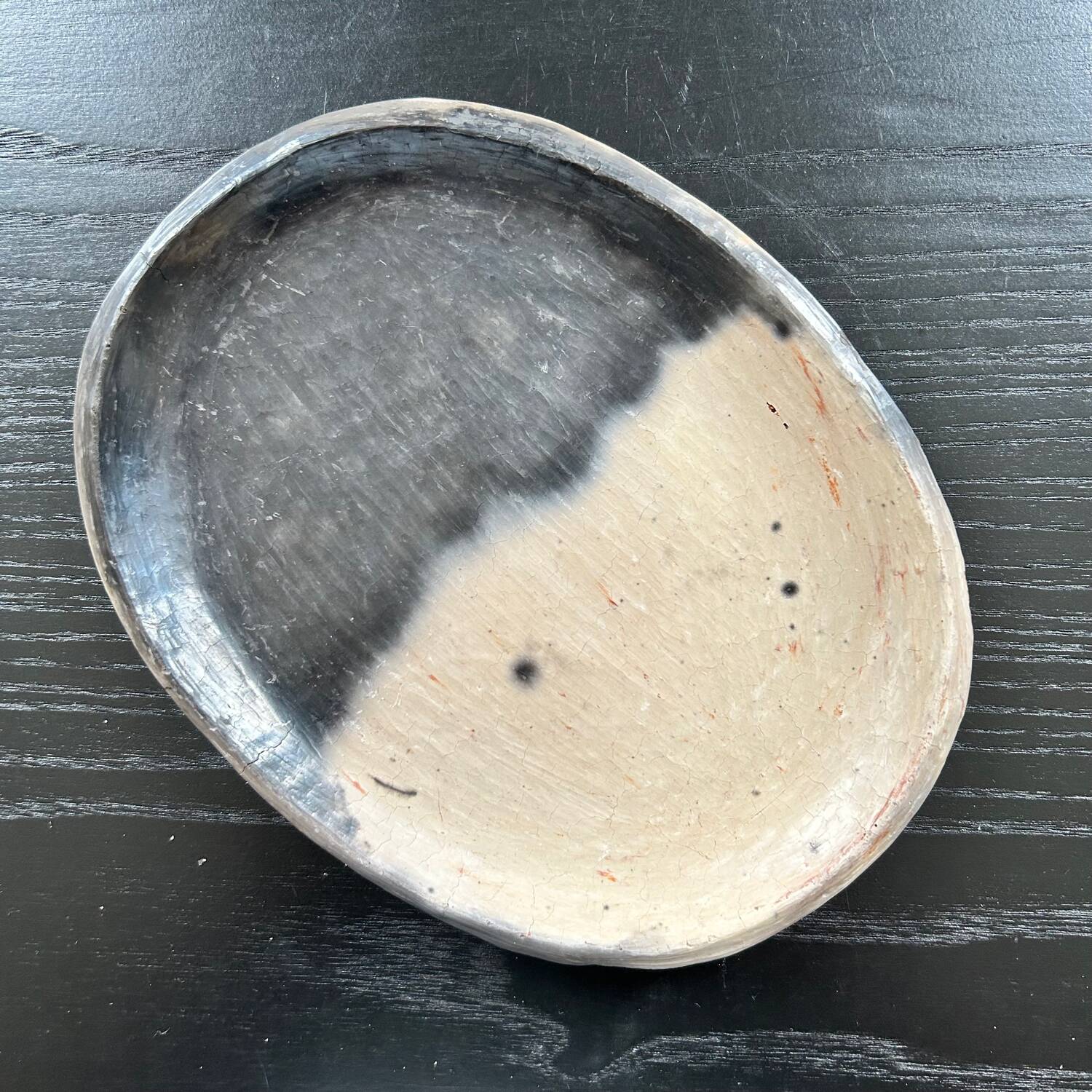 Handmade clay and ash dish