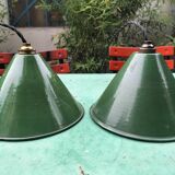 2 suspensions with enamelled sheet metal cones