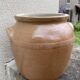 Brown stoneware jar pot
