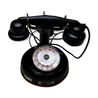 Téléphone bakélite noire PTT24 mobile de 1922