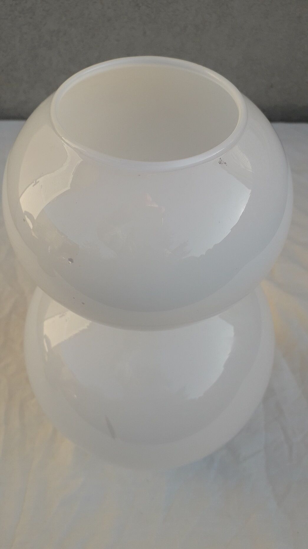 White glass vase