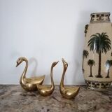 Trio of ducks gilded brass