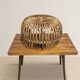 Mid-century woven rattan ottoman by Franco Albini, 1950s, Italy, 50 × 50 × 30 cm