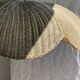Large suspension or lampshade in flat woven tulip flower rattan H35 D