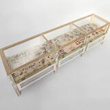 Beautiful patinated large rustic oak display case, France ca. 1900