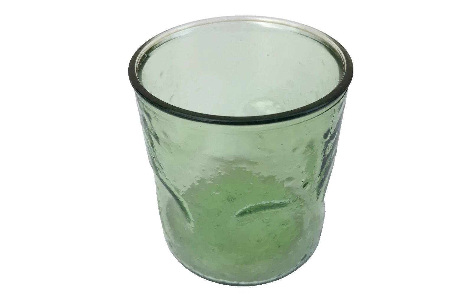 1970s (lot 3) 5 orangeade glasses Bubbled and coloured glass