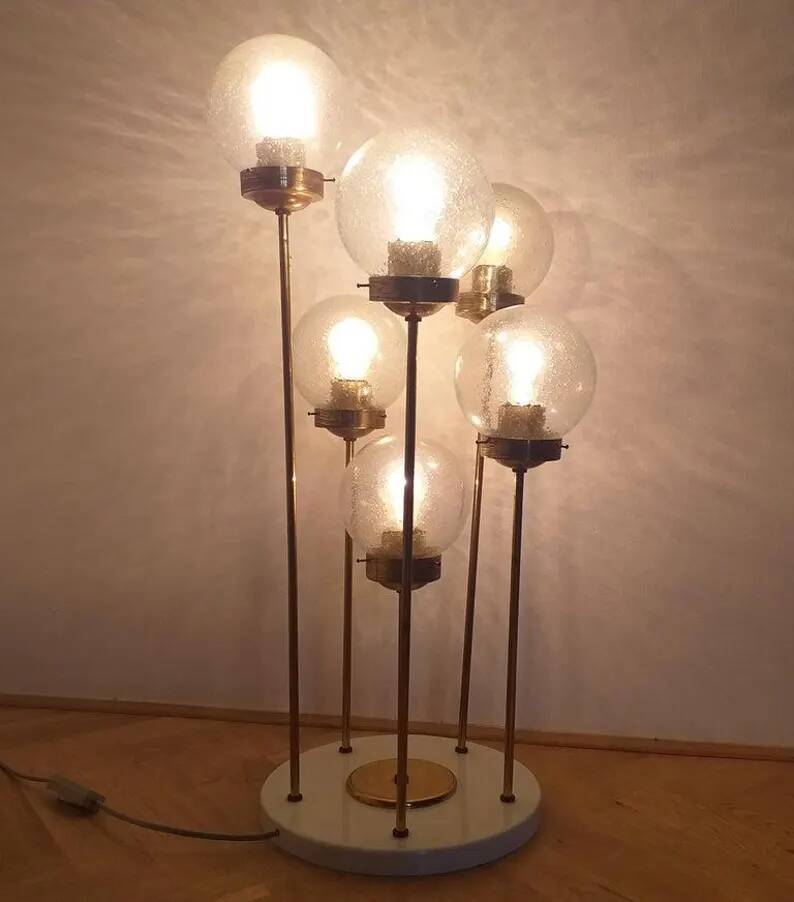 Midcentury Floor Lamp Sputnik, Kamenicky Senov, 1970s
