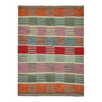 Kilim décoratif tribal contemporain 148 cm x 200 cm
