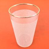 1960s 5 orangeade glasses "Grappe d'or" Frosted white glass