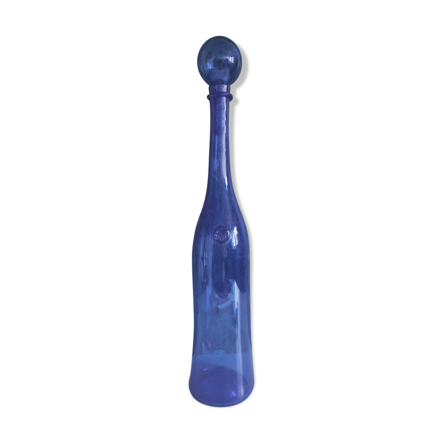 Biot carafe in blue glass from Persia