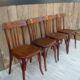 4 Mahieu bistro chairs in turned wood of the 30s