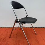 Chrome folding chair Souvignet from the 1970s