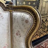 Louis XVI style shepherdess armchair in gilded wood 1900