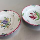 2 Longwy “Marseille” plates – Tulip decor.