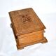 Vintage Edelweiss carved wooden box