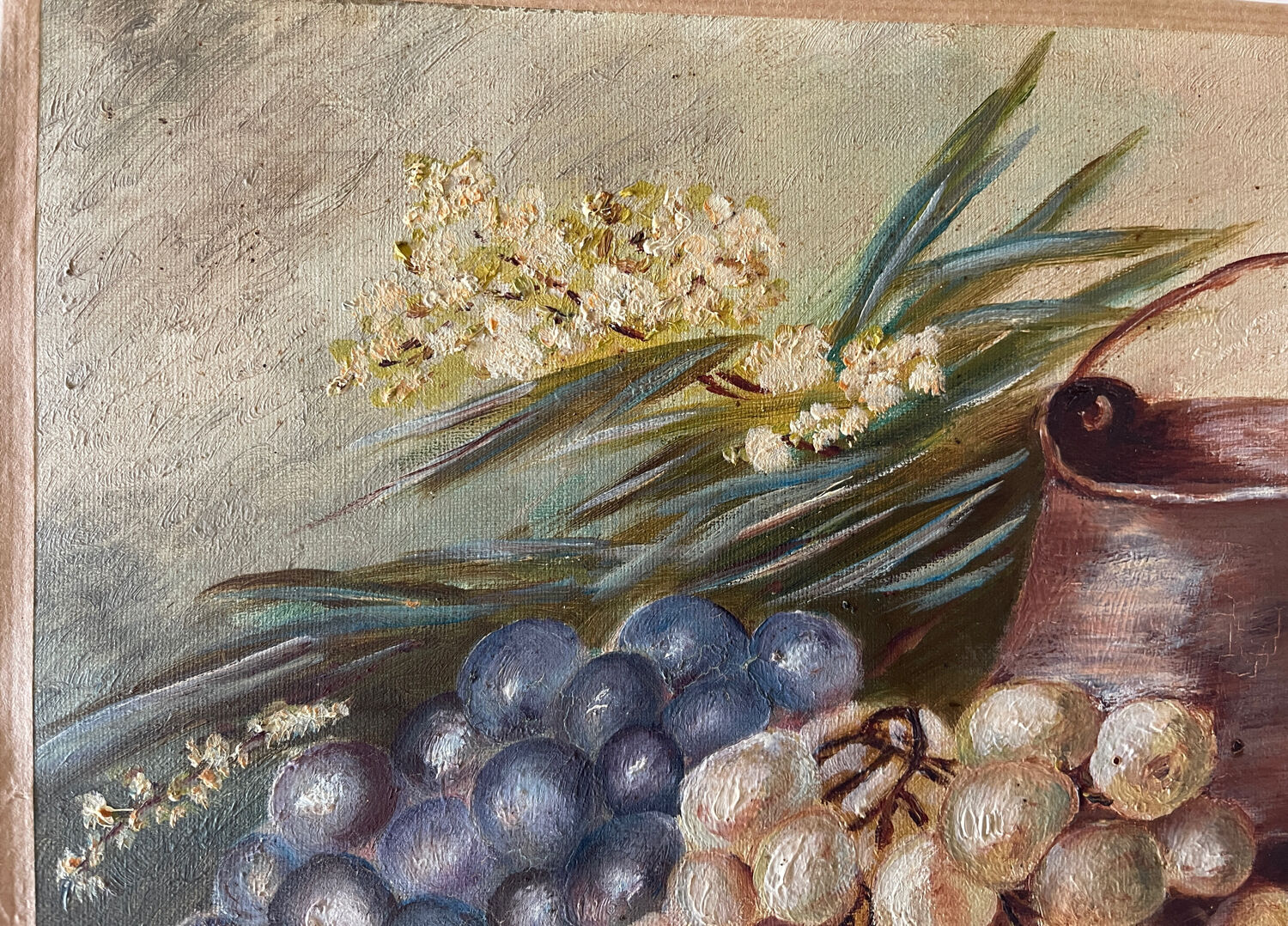 Still Life with Grapes Oil on Canvas