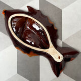 Divided plate "fish" signed Vallauris
