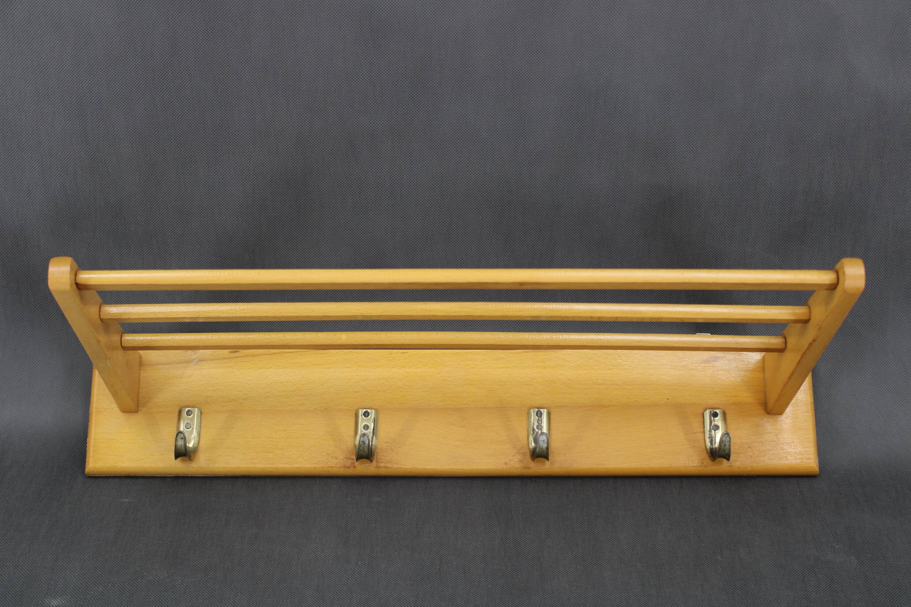 1960s Pair of Mid-century Wooden Wall Hangers, Czechoslovakia