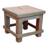 Old workshop bedside table in original blue patina burmese teak