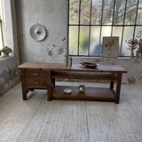 XL central island workbench oak