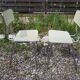 Pair plastilux chrome metal chair & formica + plate 50s vintage