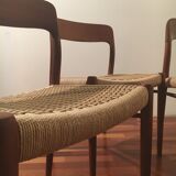 No.75 chairs & table by Niels Otto Muller for J.L. Mollers, 1950s