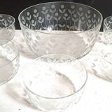 Salad bowl and 5 cut crystal cups from the 1950s.