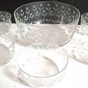Salad bowl and 5 cut crystal cups from the 1950s.